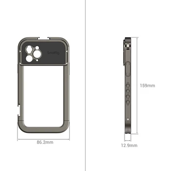 SmallRig Pro Mobilo Telefonu Būris iPhone 11 Pro Ar diviem aukstā apavu stiprinājumi vairākas 1/4 vītni caurumi 2776