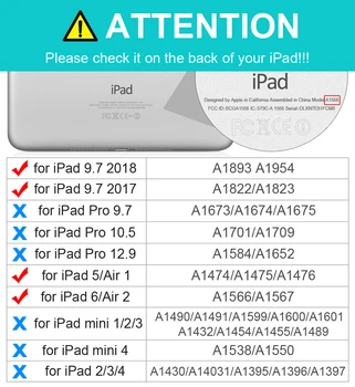 Smart Case For iPad 9.7 2017 2018 5 6 Paaudzes Auto Sleep / Wake uz Lietu iPad 5 6 Air 1 Air 2 Āda Pu Būtiska