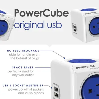Smart Home Power Cube Ligzda ASV Spraudnis-Ligzda 4 Izvadi 2 USB pieslēgvietas Adapteris Jaudas Sloksnes Paplašinājuma Adapteris Multi Komutācijas Kārbas