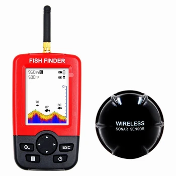 Smart Portatīvo Dziļums Fish Finder ar 100M Wireless Sonar Sensors Echo Sounder LCD Fishfinder Ezera Jūras Zvejas Sālsūdens
