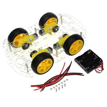 Smart Robotu Automašīnas Šasijas, Komplekta ar Ātrumu Encoder 4WD & Akumulatora Kaste, lai Arduino