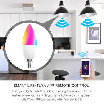Smart WiFi LED Spuldze RGB 2700-6500K C+4.5 W W Aptumšojami Smart Dzīves Tuya APP Tālvadības Spuldzes Darbu ar Alexa/Google Home