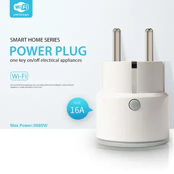 Smart Wifi Kontaktdakšu ES 16A 3680W Ar Enerģijas Monitoru Laiks Smart Home Bezvadu Kontaktligzdu Strādā Ar Alexa Echo Google Home