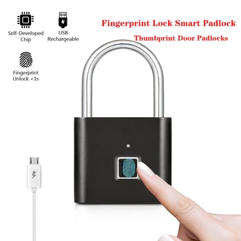 Smart pirkstu Nospiedumu Slēdzene Slēdzenes, USB Uzlādējams Īssavilkums Durvju piekaramo atslēgu, Portatīvo pirkstu Nospiedumu Slēdzene ministru Kabineta Atslēga bloķēšanas atvilktne