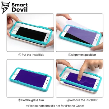 SmartDevil Screen Protector for iPhone Pro Max Anti-Zila Gaisma Rūdīts Stikls iPhone 6s 6 7 8 Plus 2,5 D 9H seguma