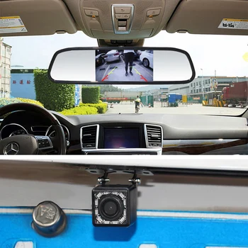 Smartour Auto Bezvadu Atpakaļgaitas Kamera Atpakaļ Līdz Automašīnas Atpakaļskata Spogulī, 4.3 Collu Monitors HD Automašīnu Atpakaļskata Kamera Autostāvvieta Raidītājs