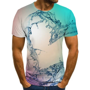 Smieklīgi 3D ūdens piliens print T-krekls 2020 