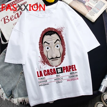 Smieklīgi Dizaina La Casa De Papel T Krekls Sievietēm Naudu Heist Karikatūra T-krekls Vasaras Bella Ciao T Grafiskais Hip Hop Top Lakrosa Sieviešu