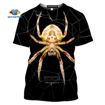 Smieklīgi Kukaiņu Spider Vīriešu T-krekls 3D Drukas Dzīvniekiem Izkaltusi TShirt Sieviešu Vasaras O-veida kakla Harajuku Ikdienas Krekls Fitnesa Streetwear