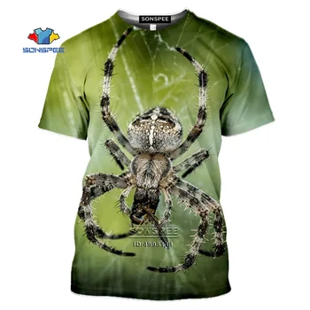 Smieklīgi Kukaiņu Spider Vīriešu T-krekls 3D Drukas Dzīvniekiem Izkaltusi TShirt Sieviešu Vasaras O-veida kakla Harajuku Ikdienas Krekls Fitnesa Streetwear