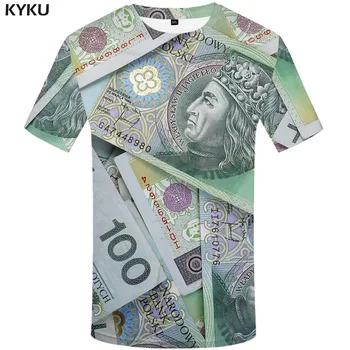 Smieklīgi, T krekli Naudu, T krekls Vīriešiem Polija Krekls Drukas Harajuku Tshirts Gadījuma Gothic T Iespiests Krāsains T-krekli 3d