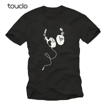 Smieklīgi Vīriešu Grafiskais T-Krekls, Dj Austiņas Vasaras Modes Tee Krekls