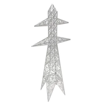 Smilšu Galda Modelis Augstsprieguma Torņa Pārraides Kabelis Plastmasas Muca Diorāma Ēka
