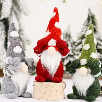 Sniegpārslas Sejas Santa Claus Lelle Ziemassvētku Galda Dekori Mājas Priecīgus Ziemassvētku Rotājumi Noel 2020 
