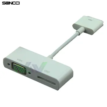 Soncci Jaunu 30pin uz VGA Adapteris Pārveidotājs Kabelis ar Uzlādes ports iPad 2 & ipad 3 & iPhone 4s