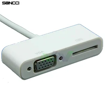 Soncci Jaunu 30pin uz VGA Adapteris Pārveidotājs Kabelis ar Uzlādes ports iPad 2 & ipad 3 & iPhone 4s