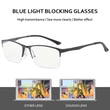 Souson Vīriešiem Zilā Gaisma Pretbloķēšanas Brilles Datoru Laukumā Brilles rāmis Spēle Brilles 2020. Gadam Optisko Sakausējuma Rāmis UV400