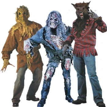 Spoku Zombiju Vilks Cosplay Dienā, Dead Halloween Kostīmu Vīriešu Vampīru Karnevāla Puse Biedējošu Skelets Spooky Iedomātā Pirāti