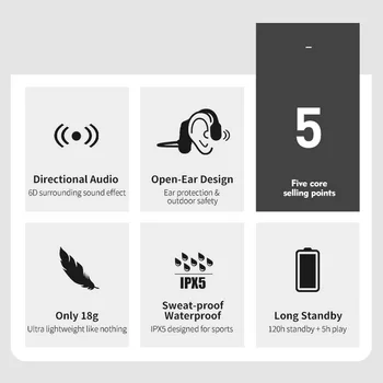 Sporta Bluetooth Bezvadu Austiņu 6D Kaula Vadāmība Brīvroku Braukšanas Neckband IPX6 Ūdensizturīgs Austiņas ar Mic pa Tālruni