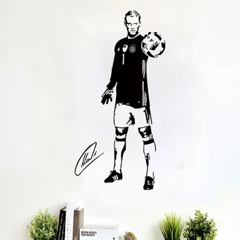 Sporta Tēma Sienas Uzlīmes Futbola Zvaigzne Manuel Neuer Uzlīmēm bērnistabai Un Skolas ar Videi draudzīgu Removable Līmi