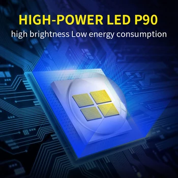 Spēcīgs 3*XHP50 LED Lukturīti XHP90 Lāpu Ūdensizturīgs Lādējams Lampas Ultra Brigh Led Zibspuldze, 6 Režīmi, Āra Lāpu Gaismas