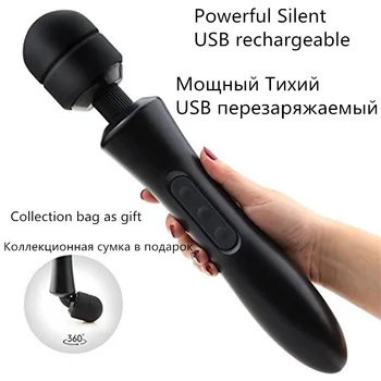 Spēcīgs G Spot Mutvārdu Clit Burvju Nūjiņu AV Ķermeņa Masieris Vibrators Seksa Produkta USB Dildo, Vibratori Pieaugušo Seksa Rotaļlietas Sievietēm Seksa Veikals