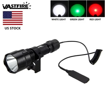 Spēcīgs Lm T6 LED Ūdensizturīgs Lāpu Medību Gaismas 3 gaismas krāsa Sarkans/Zaļš/Balts Medību ASV Akciju
