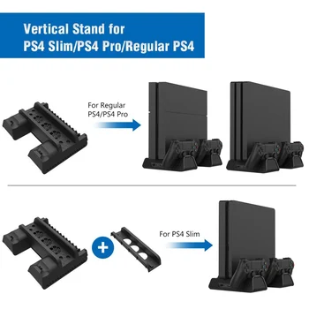 Spēļu Konsole Uzlādes Statīvs USB Dzesēšanas Ventilatoru Spēle Kontrolieris Uzlādes Staciju Lādētāja Nomaiņa PS4/SLIM/PRO