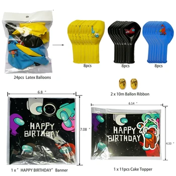 Starp Mums Lateksa Baloni Banner Kūka Topper Spēle Tēma Happy Birthday Puse Rotājumi Karikatūra Rotaļlietas Bērniem Pieaugušo Gaisa Globos