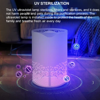 Sterilizācija Ultravioleto Mājās Gaisa Attīrītājs Jonizators Recirculator UV Purificateur Gaisa Attīrītājs Auto Gaisa Attīrītājs Ar Hepa Filtru