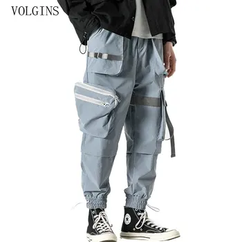 Streetwear Cilvēks Jogger Bikses Sānu Kabatas Brīvs Stils, Hip Hop Vīriešu Treniņbikses Modes 2020. Gadam High Street Gadījuma Bikses Bikses
