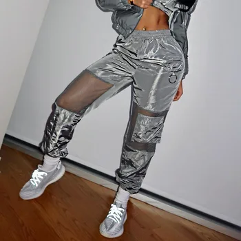 Sudraba Gotu Streetwear Sieviete Bikses Gadījuma Acs Raibs Augstās Jostasvietas Bikses Hipiju Joggers Sieviešu Drēbes Vasaras 2019