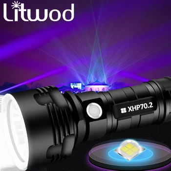 Super Jaudīgs LED Lukturītis XHP70.2 USB Taktiskās Lāpu XLM-L2 lampas flash Uzlādējams 26650 akumulatora Laternas Kempings zvejas