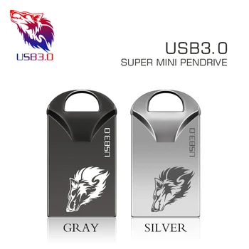 Super mini USB 3.0 Metāla Flash Drive 16GB 32GB 64GB, 128GB Pendrive ātrgaitas usb flash disku, Pildspalvu, atmiņas kartes, ar atslēgu piekariņi