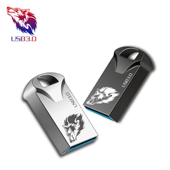 Super mini USB 3.0 Metāla Flash Drive 16GB 32GB 64GB, 128GB Pendrive ātrgaitas usb flash disku, Pildspalvu, atmiņas kartes, ar atslēgu piekariņi