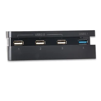 Super ātrgaitas 4-in-1 USB Port HUB+1 USB 3.1 Ports+3 USB 2.0 porti Sony PlayStation 4 slim PS4 Konsoles Melnā Kontrolieris