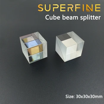 Superfine 30x30mm Optiskā Stikla Kubs Dichroic Izkliedi, Gaismas plūsmas dalīšanas Prizmu, par Spektrometru Eksperimenta Prisma