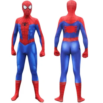 Supervaronis Peter Parker, Miles Morales Raimi PS4 Cosplay Kostīmu Jumpsuits Zeķubikses Halloween 3D Zentai Bodysuit Uzvalks