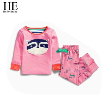Sveiki Baudīt Bērnu pidžamu chirstmas meitenes rudens Dzīvnieku svītras jaka + bikses Bērnu Pidžamas Komplekti ģimenes apģērbu komplekts 3-8Y