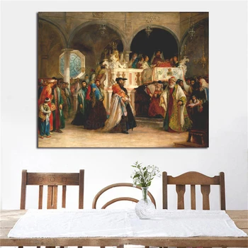Svētki Teltis Jautrība Ebreju Vēsturi Kanvas Glezna Eļļas Izdrukāt Plakātu Sienas Mākslas Ainu, Viesistaba, Mājas Apdare