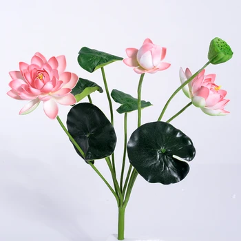 Svētku Grupa Krājumi Ilgi Simulācijas Ziedi Lotus Leaf Dekoratīvie dīķi Bonsai Zivju Tvertnes, Budas Displejs Rotājumi