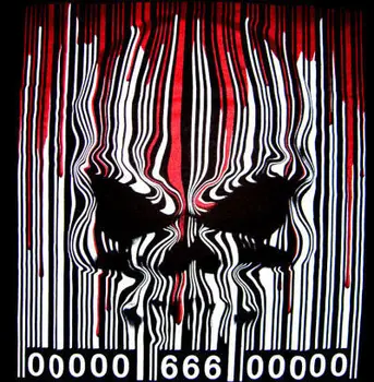 Svītrkods Galvaskausa Kapuce Metāla Sātana Biker 666 Goth Jaunu XXLCool Gadījuma lepnums t krekls vīriešu Unisex Modes tshirt
