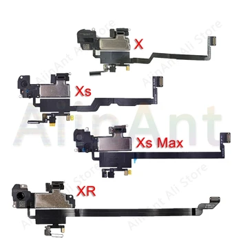 Sākotnējā Auss liekamā daļa Flex iPhone X Xs Max XR Tuvumā Gaismas Sensors Skaņas Austiņas Skaļruni Flex Kabelis Montāža