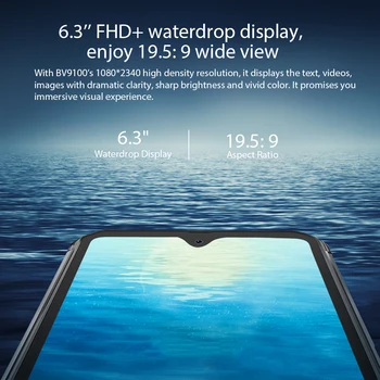 Sākotnējā Blackview BV9100 13000mAh Ūdensizturīgs, Izturīgs Viedtālrunis, Helio P35 4GB+64GB Android 9.0 Mobilo Telefonu 30W Ātrās Uzlādes