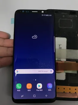 Sākotnējā Burn-Ēnu lcd Samsung Galaxy S8 G950 G950f Lcd Ar Kadra rādīšanas režīmā, touch screen Super AMOLED Digitizer