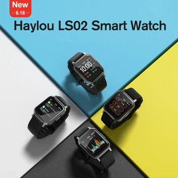 Sākotnējā Haylou Saules Mini Haylou LS02 Smart Skatīties,IP68 Ūdensnecaurlaidīga ,12 Sporta Modeļiem,Bluetooth 5.0 Sporta Sirds ritma Monitoru
