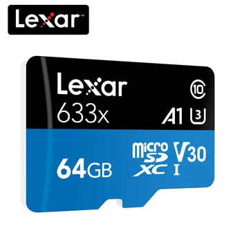 Sākotnējā Lexar 128GB 256 gb Micro SD Atmiņas Karte, ātrgaitas līdz Max 95M/s 64GB Class10 633x cartao de memoria TF Flash atmiņas Kartes