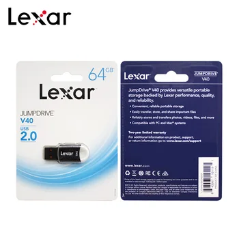 Sākotnējā Lexar Jumpdrive V40 USB Flash Drive 32GB 16GB USB 2.0 Mini Portatīvo USB Pendrive Memory Stick Failu Glabāšana