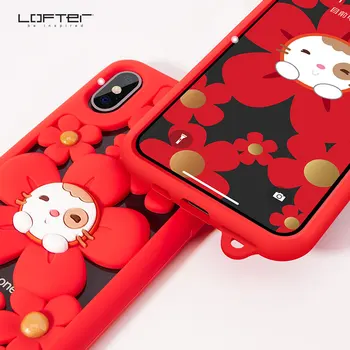 Sākotnējā Lofter Dobi-cirsts Ziedu Cute Meitenes Telefonu Gadījumā Segtu iPhone 11 11 pro 11 pro max X Mīksta Silikona Aizmugurējā Vāciņa Siksniņa