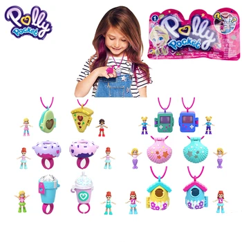 Sākotnējā Polly Pocket Mini Polly Meitene Rotaļlietas Kabatas Piederumiem Lelle, Rotaļlietas Bērniem Pārsteigumu Blind Box Rotaļlietas Meitenēm Juguetes
